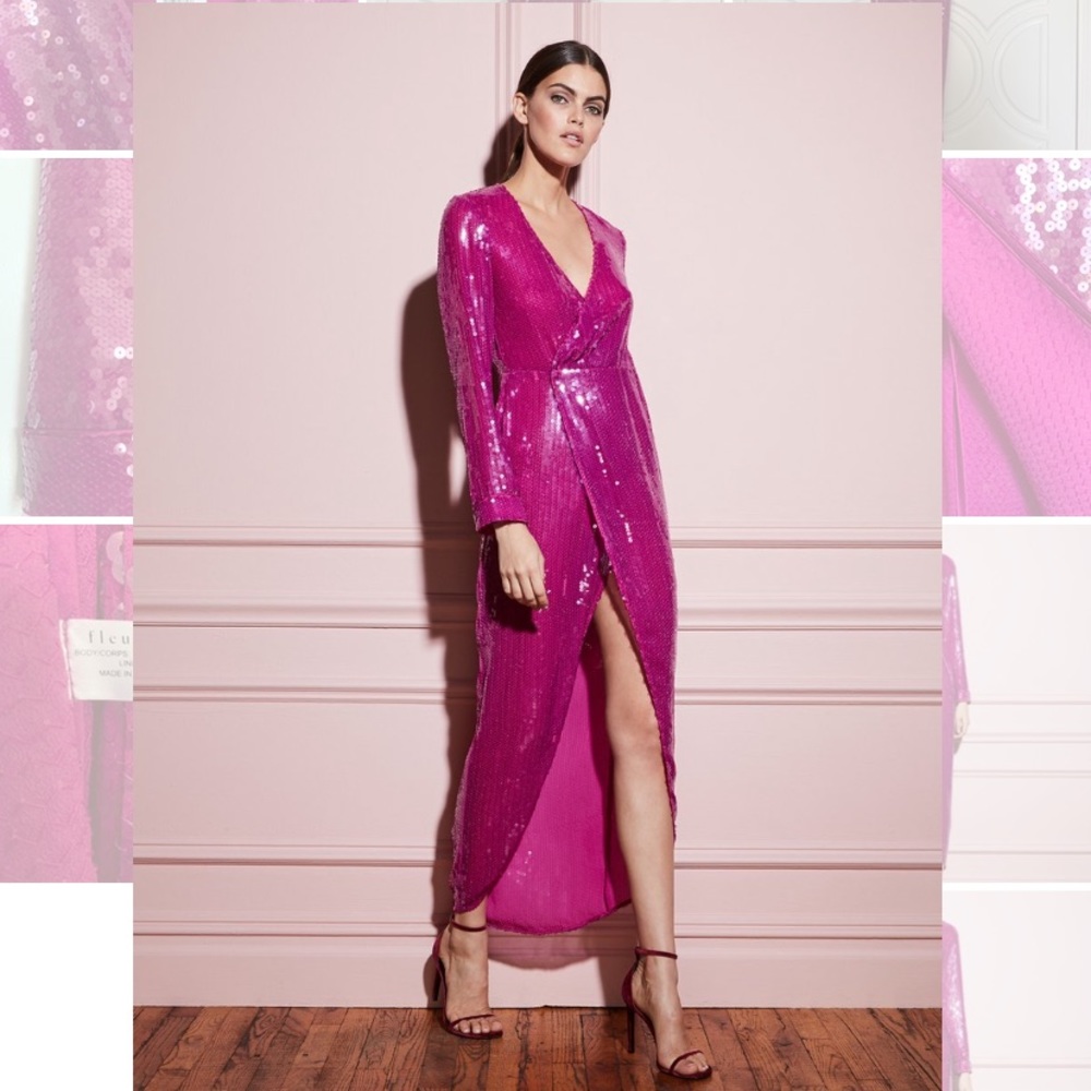 Fleur Du Mal Sequin Wrap Dress